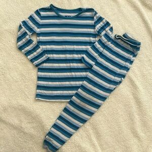 Kickee Pants Salty Sea Blue Stripe Ocean Beach Summer Soft Bamboo Pajama